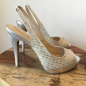 Audrey Brooke Beautiful Silver Sparkle Heel